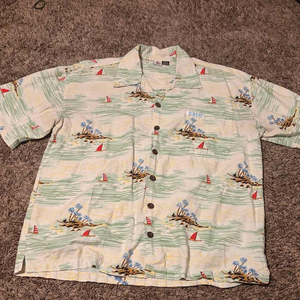 Men's Tropical Print Short Sleeve Shirt
